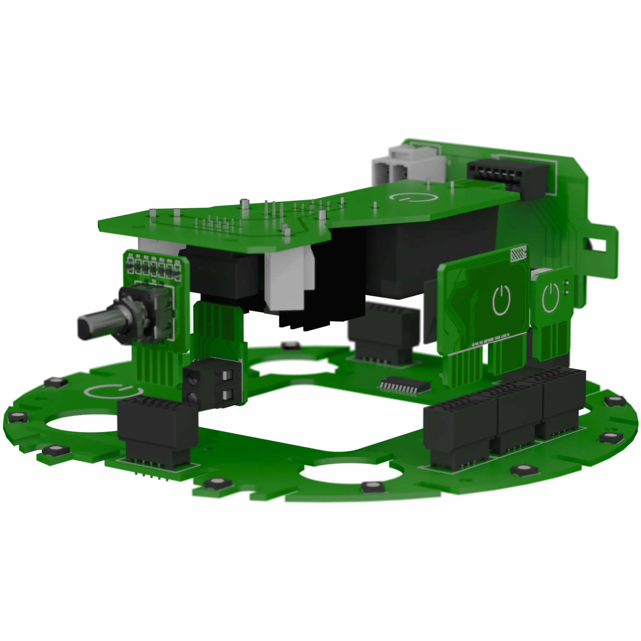 Modular green circuit boards inside ElementOne
